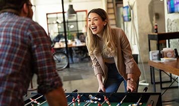 playing football table
