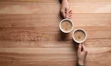 two coffees on desk