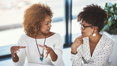 two women in meeting two women in meeting